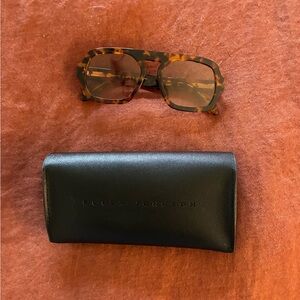 Elisa Johnson Jane Sunglasses in Brown Tortoise Maroon Lens